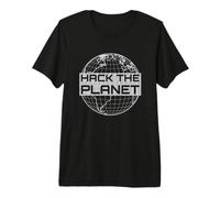 Hack The Planet - Globe terrestre Gris Clair - Design Hacker T-Shirt Haut de Gamme
