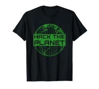 Hack The Planet T-Shirt pour Pirates informatiques Vert T-Shirt