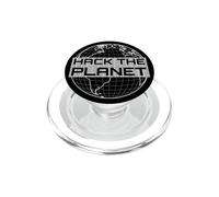 Hack The Planet Texte Grise pour Les Hackers et programmeurs PopSockets PopGrip pour MagSafe