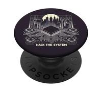 Hack The System Circuit électronique futuriste Urbain PopSockets PopGrip Adhésif