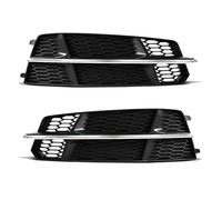 HACKBEPW Voiture Avant Pare Chocs Feu Antibrouillard Calandre Cache Grille Alvéolée Hexagonale Pour Audi A6 C7 A6L S-Line 2015-2018 4G0807681AN Voiture Antibrouillard Cadre Cache(Sliver Pair)