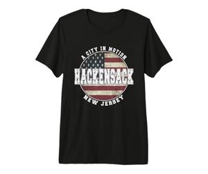 Hackensack New Jersey Drapeau américain Vintage T-Shirt Haut de Gamme