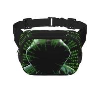 Hacker Attack Sac de taille unisexe réglable carré double couche pour activités de plein air voyage course randonnée, Noir , Taille unique