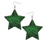 Hacker era Boucles d'oreilles tendance pour femme, boucles d'oreilles pendantes célestes en forme d'étoile pour une utilisation polyvalente, One Size, Cuir