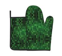 Hacker Era Ensemble de gants de cuisine et maniques résistants à la chaleur et antidérapants pour la cuisson