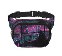 Hacker era Sac banane carré double couche avec fermeture réglable Motif imprimé, noir, One Size