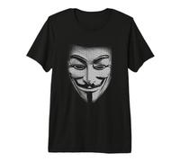 Hacker Mask Picture from Words Freedom Over Fear T-Shirt Haut de Gamme