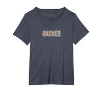 Hacker - Prank Simulator Anonymous Ethical Réservé aux Fans T-Shirt, Femme Grandes Tailles, Bleu Chiné, 5X