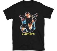 Hackers Movie Promo 1995 Angelina Jolie Throwback T-Shirt XS Manches Courtes(Large)
