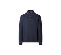 Hackett, Homme, Tops, Bleu, Taille: L Polo en maille texturée à manches longues en coton et soie