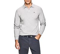 Hackett Slim Fit Logo Long Sleeve Polo Gris XL Homme
