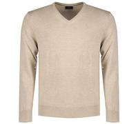 Hackett London Cotton Silk V Neck Tricot, Gris (Taupe Beige), S Homme