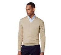 Hackett London GMD Merino Silk V NCK Pull pour Homme, Marron (Taupe), S