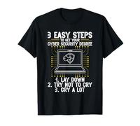 Hacking | Technicien informatique | Étapes faciles | Cybersécurité | Hacker T-Shirt