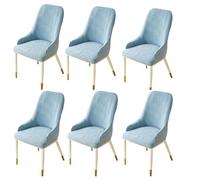 HACLEN Lot de 2, 4 ou 6 housses de chaise d'appoint extensibles et lavables pour fauteuil incliné, housses universelles lavables pour chaises de salle à manger, cuisine et hôtel (bleu)