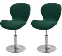 HACLEN Lot de 2 housses de tabouret de bar en velours extensible et doux et pivotant, housses de tabouret de bar à dossier bas pour pub, café, cuisine (vert)