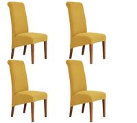 HACLEN Lot de 4 housses de chaise de salle à manger modernes XL/surdimensionnées, en élasthanne doux tricoté à dossier haut, protection extensible pour chaise de salle à manger, cuisine, banquet