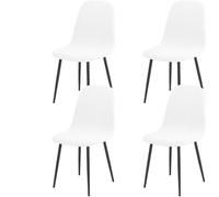 HACLEN Lot de 4 housses de chaise extensibles modernes du milieu du siècle antidérapantes sans accoudoirs en élasthanne tricoté - Protection lavable pour chaises de salle à manger avec fond élastique