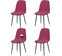 HACLEN Lot de 6, 4, 2 housses de chaise de salle à manger, imperméables et modernes du milieu du siècle, lavables (bordeaux, 4 pièces)