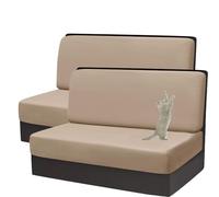 HACLEN RV Dinette Lot de 2 housses de coussin en velours stretch avec fermeture éclair - Lavables - Pour camping-car et banc de voiture - Kaki - 2 housses de dossier + 2 housses de banc