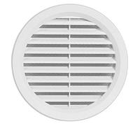 Haco Grille d'aération/aspiration ronde en plastique avec bride/raccordement tuyau et moustiquaire, dimensions : 144 mm (VM125)