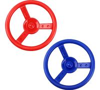 Haconba Lot de 2 volants de pirates en plastique avec outils de montage pour aire de jeux pour enfants, salle de sport en plein air (bleu, rouge)