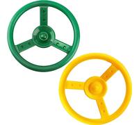 Haconba Lot de 2 volants de pirates en plastique avec outils de montage pour enfants, aire de jeux, salle de sport en plein air (vert, jaune)