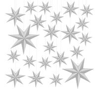 Haconba Lot de 22 lanternes en papier 3D à suspendre en forme d'étoile de Noël à 7 branches pour Noël, vacances, mariage, décoration de fête d'anniversaire, 4 tailles