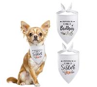 HACRAHO Bandana d'annonce de Grossesse Bandana, 2 pièces promues à Big Sister Brother Pet Bandana Gender Reveal Revery Prop Prop Dog Bandana pour Animal de Compagnie Aime Les Cadeaux