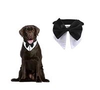 HACRAHO Collier avec nœud Papillon Formel pour Animal Domestique, 1 pièce Blanc réglable pour Animal Domestique, nœud Papillon en Coton Doux fête d'anniversaire, Tour de Cou de 66 à 71,1 cm