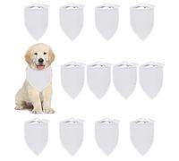 HACRAHO Lot de 12 bandanas vierges en polyester pour chien de petite et moyenne taille Blanc