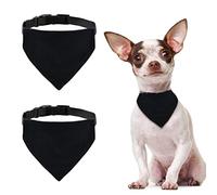 HACRAHO Lot de 2 bandanas de sublimation réglables pour chien avec col amovible - Noir - Pour bricolage - Pour chiens de petite et moyenne taille - M