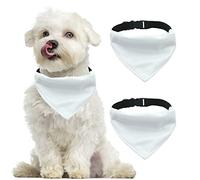 HACRAHO Lot de 2 bandanas pour chien avec boucle réglable, double face, vierges, avec anneau en D, boucle à dégagement rapide réglable, pour petits chiens et chats, taille S