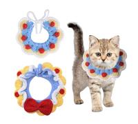HACRAHO Lot de 2 colliers tricotés réglables pour animal domestique, faits à la main, colliers pour chat et chaton (taille M)