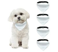 HACRAHO Lot de 4 colliers bandana pour chien - Écharpes triangulaires vierges - Réglables - Double face - Avec anneau en D - Taille M