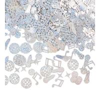 HACRAHO Lot de 400 confettis de table disco à paillettes pour décoration de fête, mini boules disco et notes de musique pour discothèques, décorations de fête