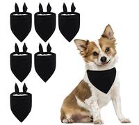 HACRAHO Lot de 6 bandanas triangulaires réglables pour chiens et chats Noir