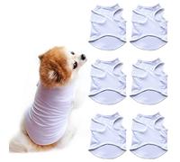 HACRAHO Lot de 6 chemises vierges pour chien - Blanches - Pour l'été - Pour chien et chat - Taille XL