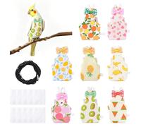 HACRAHO Lot de 8 couches réutilisables pour perroquet avec couche intérieure imperméable, pantalon de pigeon, costume d'urine pour conure, ara, perruches africaines, perruches du soleil