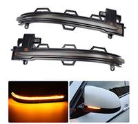 Hacreyatu 2x clignotant LED dynamique aile latérale rétroviseur indicateur clignotant adapté pour B-MW X3 F25 X4 F26 X5 F15 X6 F16 LCI 2014 2015 2016 2017 (Noir (Jaune))
