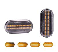 Hacreyatu Indicateurs de direction latéraux dynamiques LED pour N-issan Qashqai J10 Micra C NP300 Navara Pathfinder Terrano III R51 Versa Cube Z11 (Transparent)