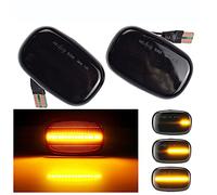 Hacreyatu Lot de 2 clignotants latéraux à LED dynamiques pour T-oyota Corolla RAV4 Prius Yaris Camry Vios Hilux Allex Avensis Celica Supra Mk4 (Noir)