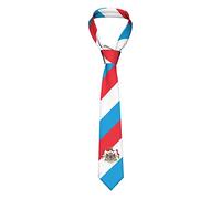 HACXZ Cravate rayée avec emblème du Luxembourg, cravate pour homme, cravate de soirée ou d'affaires, cravate douce au toucher