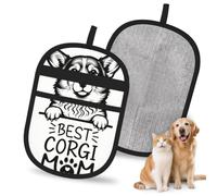 HACXZ Gant Anti-Poils d'animaux Best Corgi Mom-2 pour Chiens et Chats, 24 x 17 cm, réutilisable, pour canapé, lit, Tapis et sièges de Voiture.