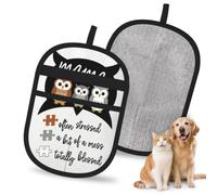 HACXZ Gant Anti-Poils d'animaux Best Owl Mama pour Chiens et Chats, 24 x 17 cm, réutilisable, pour canapé, lit, Tapis et sièges de Voiture.