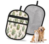 HACXZ Gant Anti-Poils d'animaux Desert Cactus pour Chiens et Chats, 24 x 17 cm, réutilisable, pour canapé, lit, Tapis et sièges Auto.