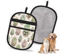HACXZ Gant Anti-Poils d'animaux Desert Succulents pour Chiens et Chats, 24 x 17 cm, réutilisable, pour canapé, lit, Tapis et sièges de Voiture.