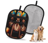 HACXZ Gant d'épilation pour Animaux de Compagnie Style Africain pour Femmes, pour Chiens et Chats, 24 x 17 cm, réutilisable, pour canapé, lit, Tapis et sièges de Voiture