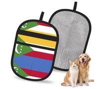 HACXZ Gant d'épilation pour Chats et Chiens imprimé du Drapeau des Comores