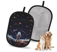 HACXZ Gant réutilisable Astronautes et Planètes pour enlever Les Poils d'animaux, Brosse électrostatique pour Chiens et Chats